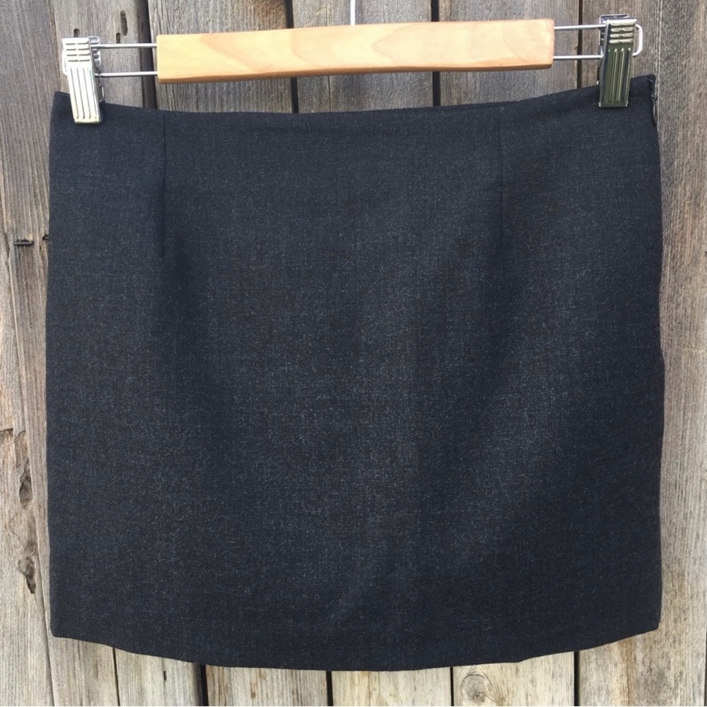 Vintage Y2K Paul & Joe Micro Mini Skirt Gray Wool Stretch 38